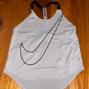 Nike women dri-fit size small grey work out top, wonderful condition, loose fit
